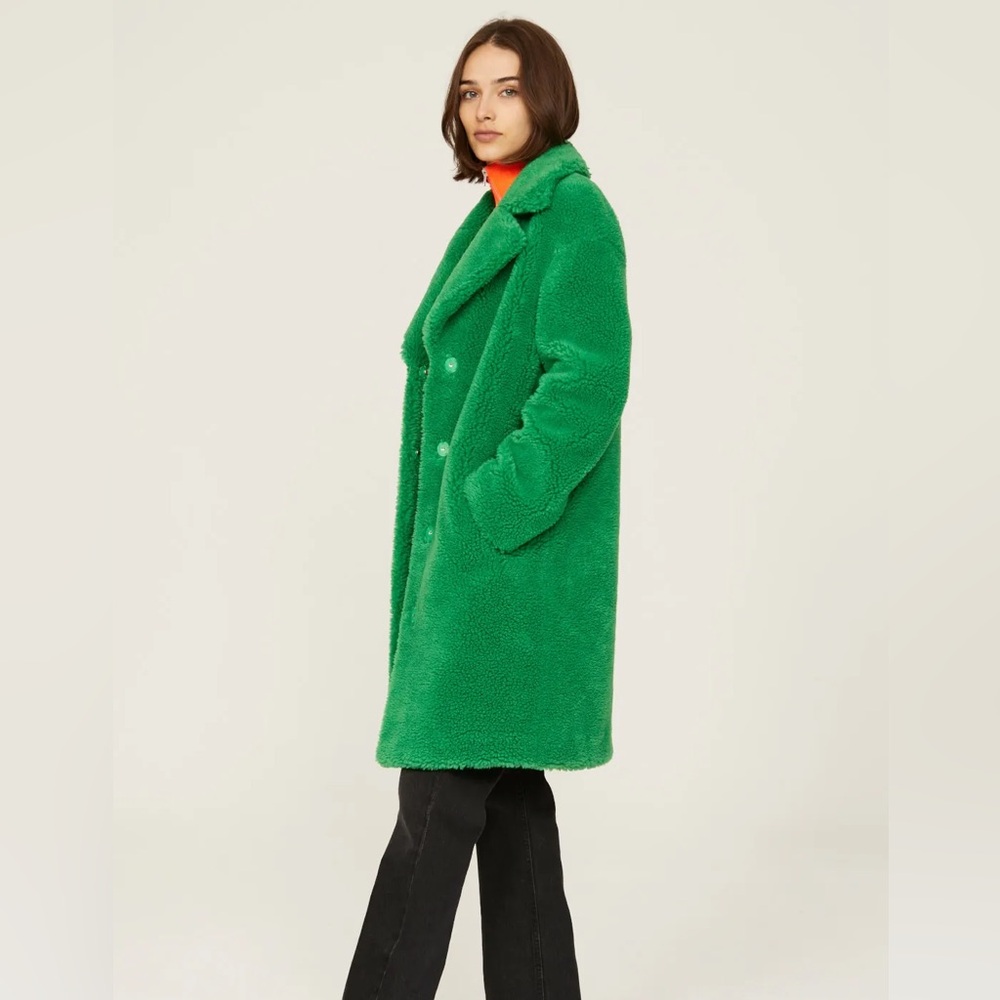 Apparis Oversized Sherpa Teddy Coat – VIBRANT Green – XS